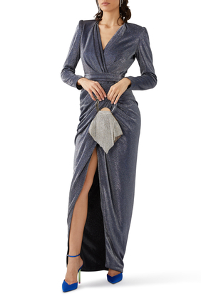 Chloe Long Sleeve Textured Jersey Dress